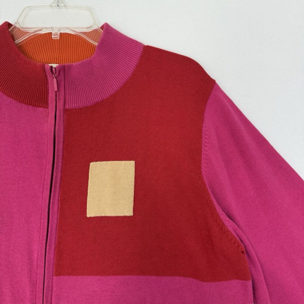 Susan Bristol Sz CL Vintage NWT Full Zip Cotton Cardigan Jacket Sweater Y2K Pink - Picture 8 of 15